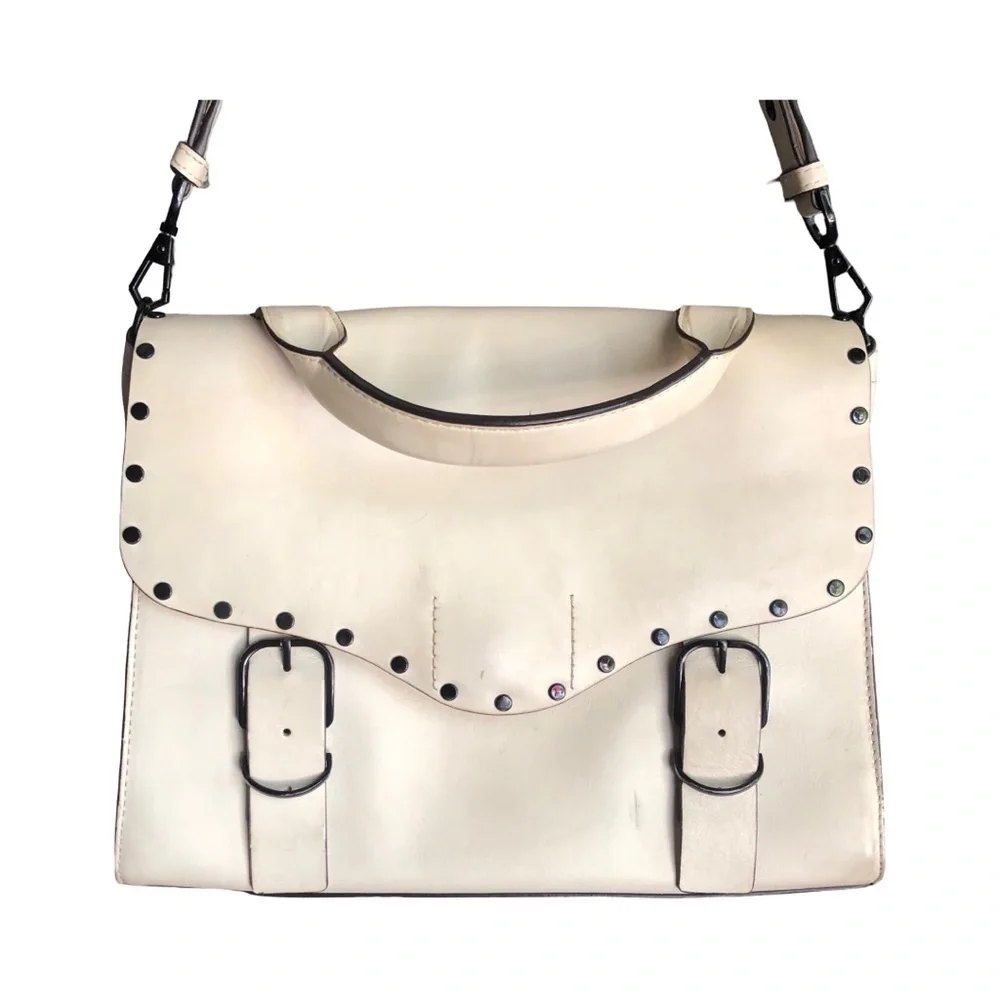 Rebecca Minkoff Cream Studded Satchel 56 - Picture 3 of 14